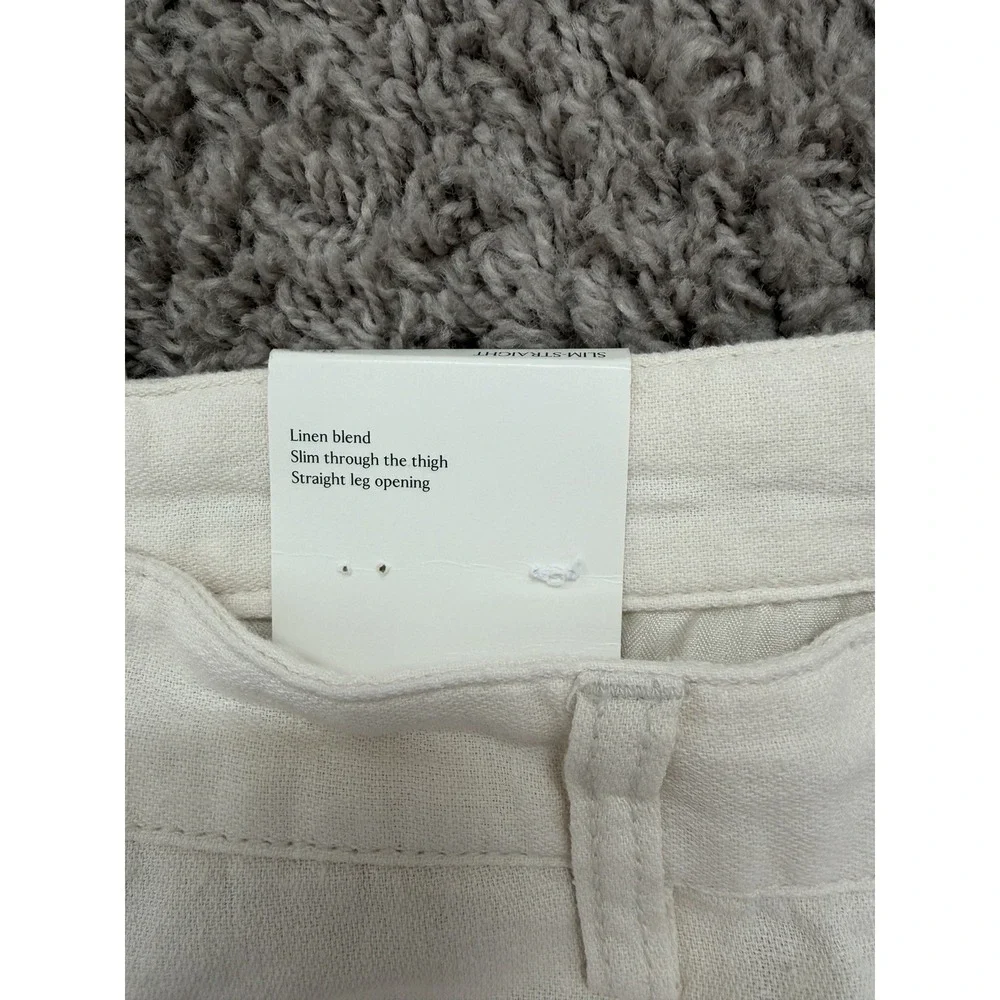 Banana Republic Cargo Pants Mens 33 X 32 Beige Slim Straight Linen Blend NWT